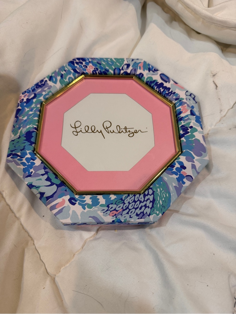 Lilly Pulitzer Octagonal Trinket Dish in Pink, Blue & Green
